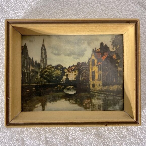 Vintage Miniature Art Prints Of "Le Quai Vert" & "Pont de l'Ecoutete" - Picture 2 of 10